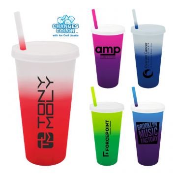 Color Changing Tumbler with Straw